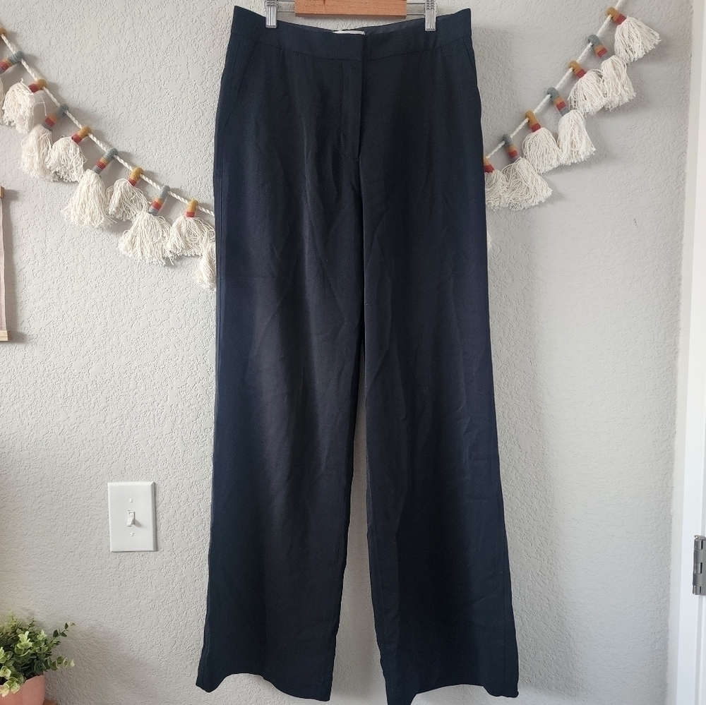 Robert Rodriguez Black Wide Leg Trouser Pants Business Casual Contemporary 6